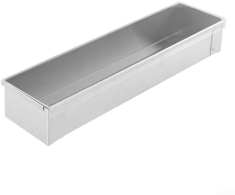 Honseadek Stainless Steel Long Cake Baking Pan Rectangle Cheesecake Mousse Cake with Removable Bottom Professional Baking Tool Elegant Dessert Presentation(B)