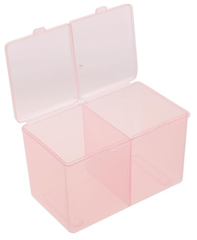 Veemoon Manicure Tool Box with 2 Compartments Nail File Case Organizer for Cotton Pads Remover and Nail Supplies Storage Kit Home Use