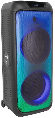 BoomToneDJ BOOMaster 900 – 900 W bärbar aktiv högtalare med ljuseffekter, Bluetooth 5.0, TWS, USB/SD, uppladdningsbart batteri, hjul och handtag.
