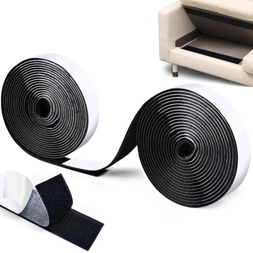 KUOGAS Klettband Selbstklebend Extra Stark 16/20/25/30/38/50 mm – Klettverschluss Wiederverwendbar, Klett Klebeband für Stoff, Fliegengitter, Kissen, Teppich, Haushalt, Büro, Auto (16 mm)