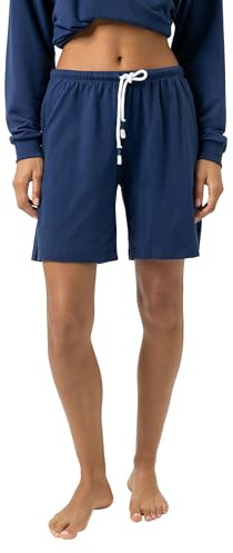 Mey Damen Pyjamahose Baumwolle Serie Solid Love | Moderne Shorts, Lockerer Schnitt, Komfortbund mit Kordelzug, Seitliche Eingriffstaschen, Ddünnes Sweatmaterial, Gr. XS-XXL