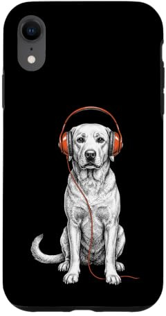 Custodia per iPhone XR Labrador Cuffie