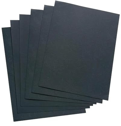 5 Star Einbanddeckel A4 250 g/m² Schwarz Glänzend (100 Blatt) - Bindedeckel/Deckblätter für Bindegeräte & Kunststoffbindung, Ungestanzt