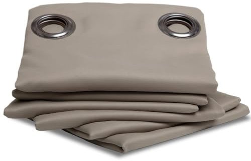 MOONDREAM FireControl™ Feuerfester Vorhang 2in1 | Zertifiziert | Verdunkelung | EU Herstellung | Ösen | Grau MC740 | 140B x 260H cm