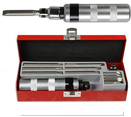FAST WORLD SHOPPING ® Cacciavite A Percussione Cacciavite A Impatto Svita Viti E Bulloni Battitore Meccanico Set Inserti Con Boccola Bussola Adattatore Kit Riparazione Precisione Reversibile