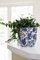 Ivyline Monza VBM1416 Übertopf, Keramik, Vintage, Blau, 15,5 cm, Creme/Rosa/Blau