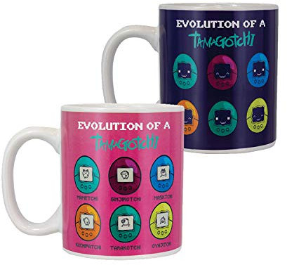 Paladone PP5037TAM Tamagotchi Heat Mug | Sensitive Drinks | Colour & Design Hot | Magic Colour Changing Coffee Tea Cup, Ceramic, 300 milliliters