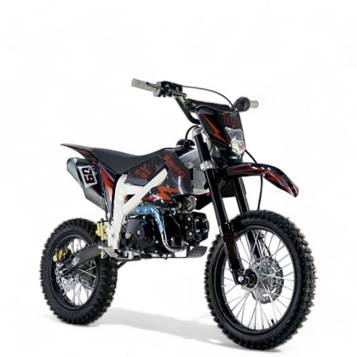 KXD 612A 17/14 125ccm Dirt Bike Dirtbike CrossBike Enduro Pocket 125cc Pitbike PocketBike Motocross Motorrad Motorbike Motorsport Pocket Vollcross Crossbike OVP mit Scheinwerfer (Orange)