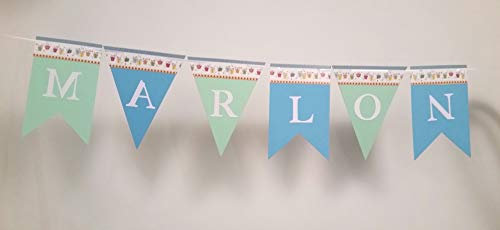 Wimpelkette Kinder Mädchen Personalisierbar Namen Geburtstag Schulanfang (9 Wimpel)