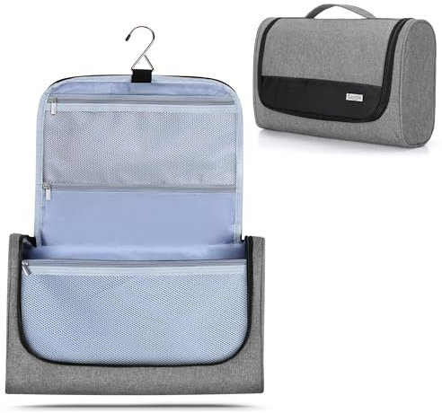 Luxja Tragbare Reisetasche für Dyson Airwrap Styler, Kulturtasche für Airwrap Styler und Zubehör, Faltbare Kosmetiktasche für Dyson Lockenwickler, Grau