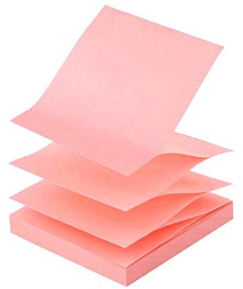 D.RECT Haftnotizen Zig-Zag Z-Notes 76x76mm 100 Blatt Rosa, 9255
