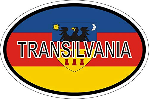 Akachafactory Sticker oval flag vinyl country code transylvania