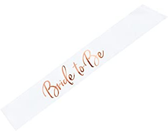 Echarpe en satin EVJF blanche et rose gold 75 cm - Blanc - Taille Unique