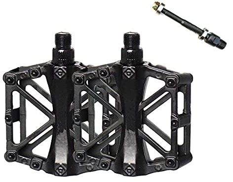 Free-fly Fahrradpedal – Aluminium-Kugellager, Fahrradpedale mit 16 Anti-Rutsch-Pins – leichte Plattformpedale – universelles 9/16-Zoll-Fahrradpedal für Mountainbike, BMX, MTB, Rennrad (schwarz)