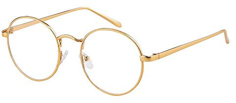 ADEWU Runde Brille ohne Stärke Anti Blauelicht Computer Gaming Brillen Augenschutz Damen Herren