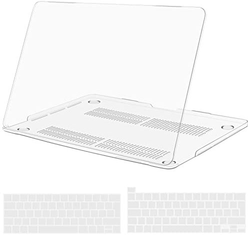 iNeseon Case Compatible with 2016-2022 Macbook Pro 13 inch A2338(M1 M2) A2289 A2251 A2159 A1706 A1989, Plastic Hard Shell & EU Keyboard Cover for Mac Pro 13, Crystal Transparent