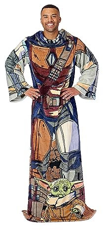 Northwest Star Wars: The Mandalorian Comfy Mando Überwurfdecke für Erwachsene, seidig, bequem, mit Ärmeln, 121,9 x 180,3 cm