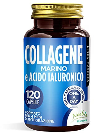 Collagene Marino e Acido Ialuronico: Integratore per Pelle, Ossa e Articolazioni | 120 Capsule - 4 Mesi di Fornitura