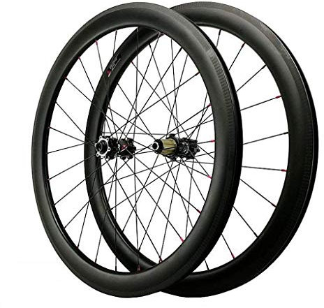 lkpqdwqz Carbon Fiber Bike Vorderrad Hinterräder 700C Laufradsatz, 40mm, 50mm, 55mm - Ultra Light 24H Schwarz - 1700g