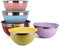 Walgreen Stainless Steel Mixing Bowl with Lids, Easy Grip and Pouring, Extra Deep for Generous Servings, Stackable Baking Cooking Prep & Store Set of 5, Multicolour