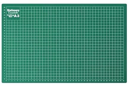 A1 A2 A3 A4 A5 Size Cutting Mat Non-Slip Cutting Board with Surface for Arts & Crafts Easy Guided Line Knife Cuts for Paper, Card, Fabric, Plastic for Professional Cutting Green (A3)