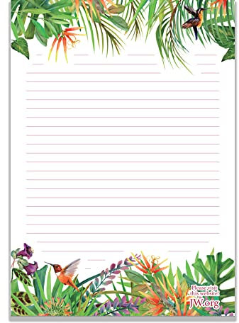 JW Letter Writing Block Schreibwaren Papier Liniert Geschenk Notizblock Schreibbögen (Dschungel)