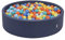 KiddyMoon Bällebad 120X30cm/600 Bälle Bälle Rund Groß Bällepool Mit Bunten Bällen Für Babys Kinder, Dunkelblau:Hellgrün/Orange/Türkis/Blau/Babyblau/Gelb