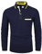 VMSUCIJ Poloshirt Herren Langarm Baumwolle Regular Slim Fit Plaid Denim Golf Polohemd M-3XL,Blau 38,XXL