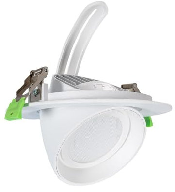LEDKIA LIGHTING LED-Downlightstrahler SWchwenkbar Rund 48W 120 lm/W Weiss LIFUD No Flicker Warmweiß Weiß