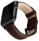 Archer Watch Straps - Uhrenarmbänder aus Hochwertigem Genarbtem Leder für Apple Watch (Dunkle Kastanie/Naturweißes Garn, Space Grau, 44/45/46/49mm)