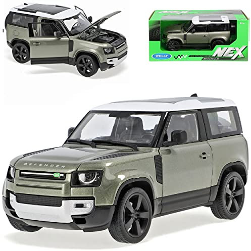Welly Land R*o*v*e*r Defender Grün Ab 2020 1/26 1/24 Modell Auto mit individiuellem Wunschkennzeichen