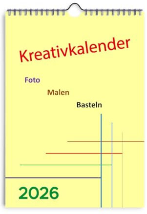 Bastelkalender 2026 DIN A4 Hochformat zum Basteln und Selbstgestalten DIY (Vanille)