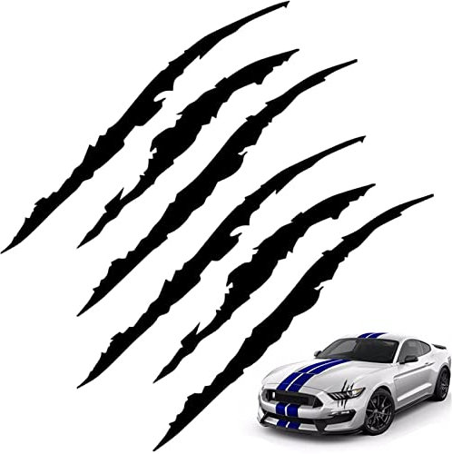 YUNYAN 2 Stück Klaue Aufkleber Auto Claw mark car decal Auto Kratzer Sticker Wasserdicht Augenbrauen Scheinwerfer Aufkleber für Auto Universal Vinyl Selbstklebende Dekoration Zubehör Schwarz (schwarz)