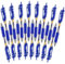 OFFCUP 0.5mm Blau Gelstifte, 16pcs Kugelschreiber Einziehbare Rollerball-Stifte Schnelltrocknend ergonomische Gelschreiber Großraumine Gehäuse rutschfeste Griffzone