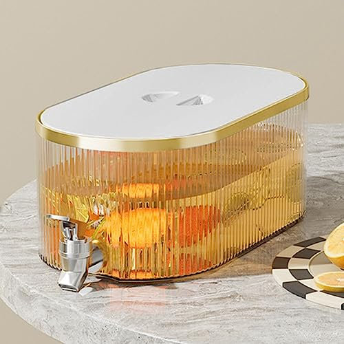 Distributeur de jus en plastique, Distributeurs de boissons, Distributeur de boissons pour réfrigérateur avec robinet, Distributeur de boissons avec robinet, Bouilloire froide avec robinet 5,3 L, D