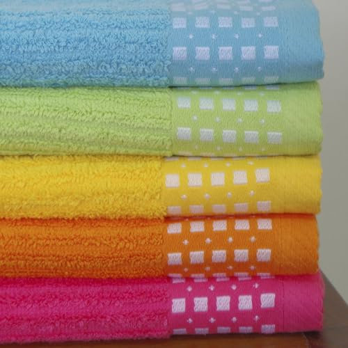 10XDIEZ Paño de Cocina Rizo Cenefa Jacquard 13004 (Azul - Cenefa 04-50cm x 50cm)