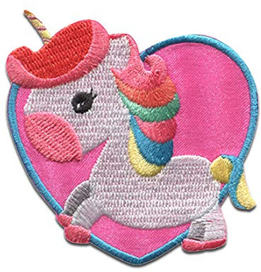 Catch the Patch Einhorn - (Größe: 6,3 x 6,7 cm) – Patches, Bügelbilder, Aufbügler – zum Aufbügeln oder Aufnähen – Ideal für Kleidung, Rucksäcke