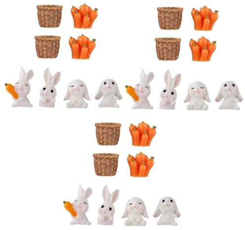 Yardwe 24stücke Miniatur Kaninchen Figuren Teiliges -dekorationsset Für Garten Cake Topper Feengarten Niedliche Hasen-statuen Für Party Geschenkideen
