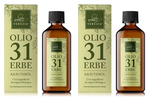Lady Venezia, Olio 31, Erbe Krauterol, 100 ml, Olio Essenziale, Tonificante Per Massaggi, Aromaterapia, Azione Balsamica, Formato Convenienza (2 confezioni 100 ml x 2)