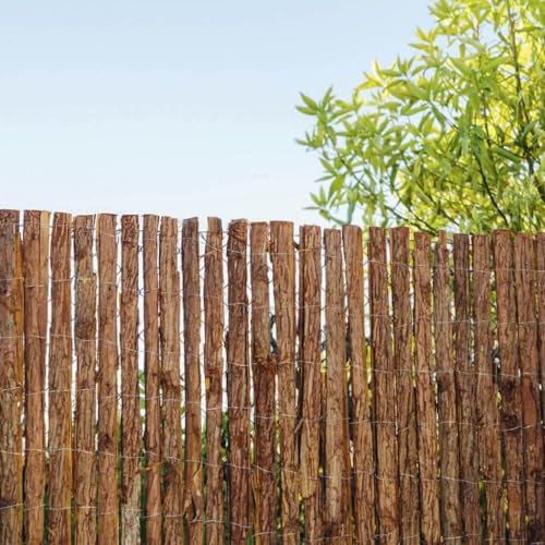 IBEROGARDEN | Rollo de Corteza de Pino | Fabricacion Artesanal y Natural | Corteza de Pino para Vallas | 85% de ocultacion (Rollo 1,5 Metro Alto x 3 Metros Largo)
