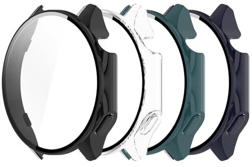 RuenTech Lot de 4 coques de protection compatibles avec OnePlus Watch 2, avec film de protection d'écran anti-rayures - Protection en polycarbonate rigide pour montre connectée Oppo Watch X