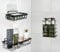Rome® 4 x Duschablage ohne Bohren Edelstahl (selbstklebend) schwarz - Duschkorb & Ablage für Badezimmer & Shampoo mit Saugnapf - Bad Duschregal & Ablage zum Kleben bis 12kg - Bathroom Organizer Shelf
