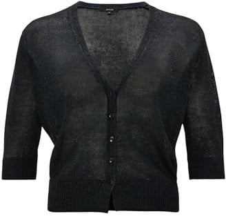 OPUS Damen Strickjacke | Cardigan DORIFA Regular aus Leinen Mix Coal Blue, 38