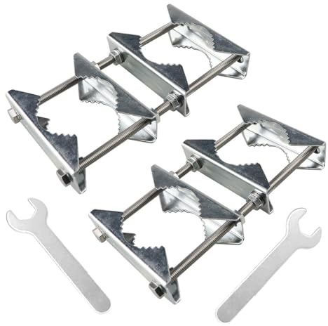 Sarini 2 pcs Double Antenna Mast Clamp,Rustproof Heavy Duty Mounting Kit for 25-50mm Outdoor Antenna Masts