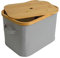 ESTEXO Faltbarer Bambuskorb Aufbewahrungsbox Hellgrau 35x25x24 cm Aufbewahrungskorb Korb