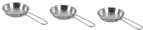 MAGICLULU 3 Piezas Sartén Cacerola De Huevo Pequeña Sartenes Antiadherentes Cacerola Pequeña Practica Cacerola De Metal Huevera Multiusos Bandeja De Desayuno Silver Acero Inoxidable