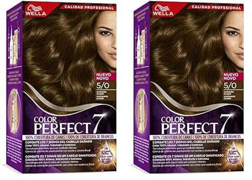 Wella Color Perfect - Tinte de Coloración Permanente para un Cabello Hidratado y Luminoso- Tono Castaño claro (Paquete de 2)