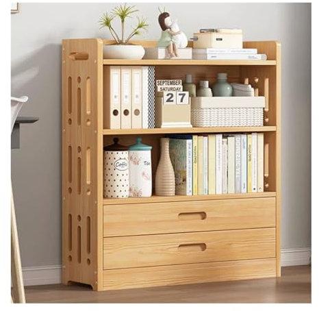 ZENY896V Büroschrank Massivholz-Bücherregal, raumhohes Wohnzimmer, Schlafzimmer, Leseregal, Büro, mehrschichtiges, einfaches Bücherregal Modernes Büromöbel(Mittel)