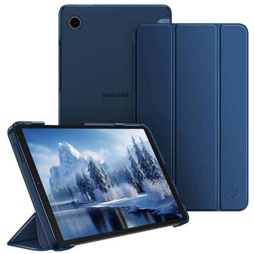 Fintie Funda para Samsung Galaxy Tab A11 8,7 2025/Tab A9 8.7 pulgadas Tablet Ultra Delgada Carcasa con Parte Trasera Transparente, Azul Oscuro