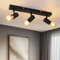 Dehobo Deckenstrahler E27 Schwarz - Deckenleuchte LED 3 Flammig, LED Deckenstrahler Schwenkbar - E27 Deckenlampe Spot - Retro Deckenlampe Spotlight für Schlafzimmer Wohnzimmer Küche